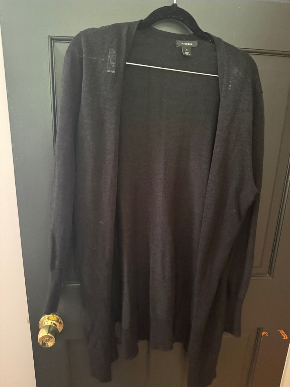 Halogen Black Open-Front Lightweight Cardigan